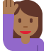 🙋🏾‍♀️ woman raising hand: medium-dark skin tone display on Twitter